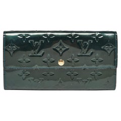 Louis Vuitton Bleu Nuit Monogram Vernis Sarah Wallet