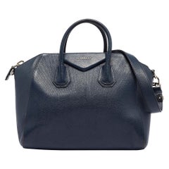 Givenchy Navy Blue Leather Medium Antigona Satchel
