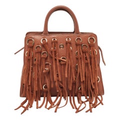 Tote Cybill con frange in pelle marrone di Aigner