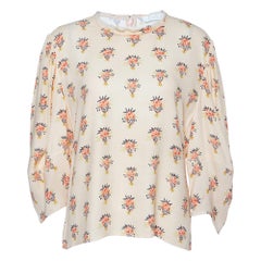 Chloe Top de crepé con mangas abullonadas rosa salvaje L
