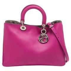 Dior Fuchsia Leather Large Diorissimo Shopper Tote