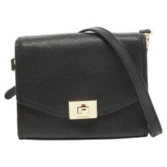Michael Kors XS Cassie Umhängetasche aus schwarzem Leder