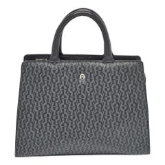 Tote Cybill in tela Coates firmata Aigner nero/grigio scuro