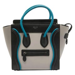 Celine Tricolor Leather Micro Luggage Tote