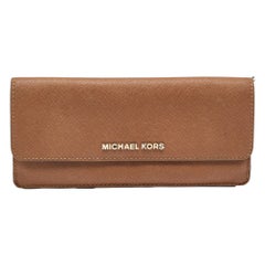 Portafoglio continentale in pelle marrone Michael Kors