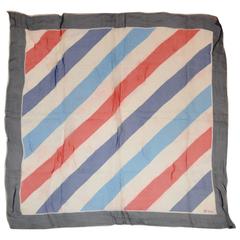 Vintage Vera Red White and Blue Stripes with Navy Border Scarf