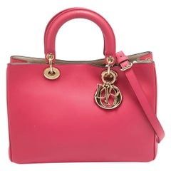 Dior Pink Leather Medium Diorissimo Shopper Tote