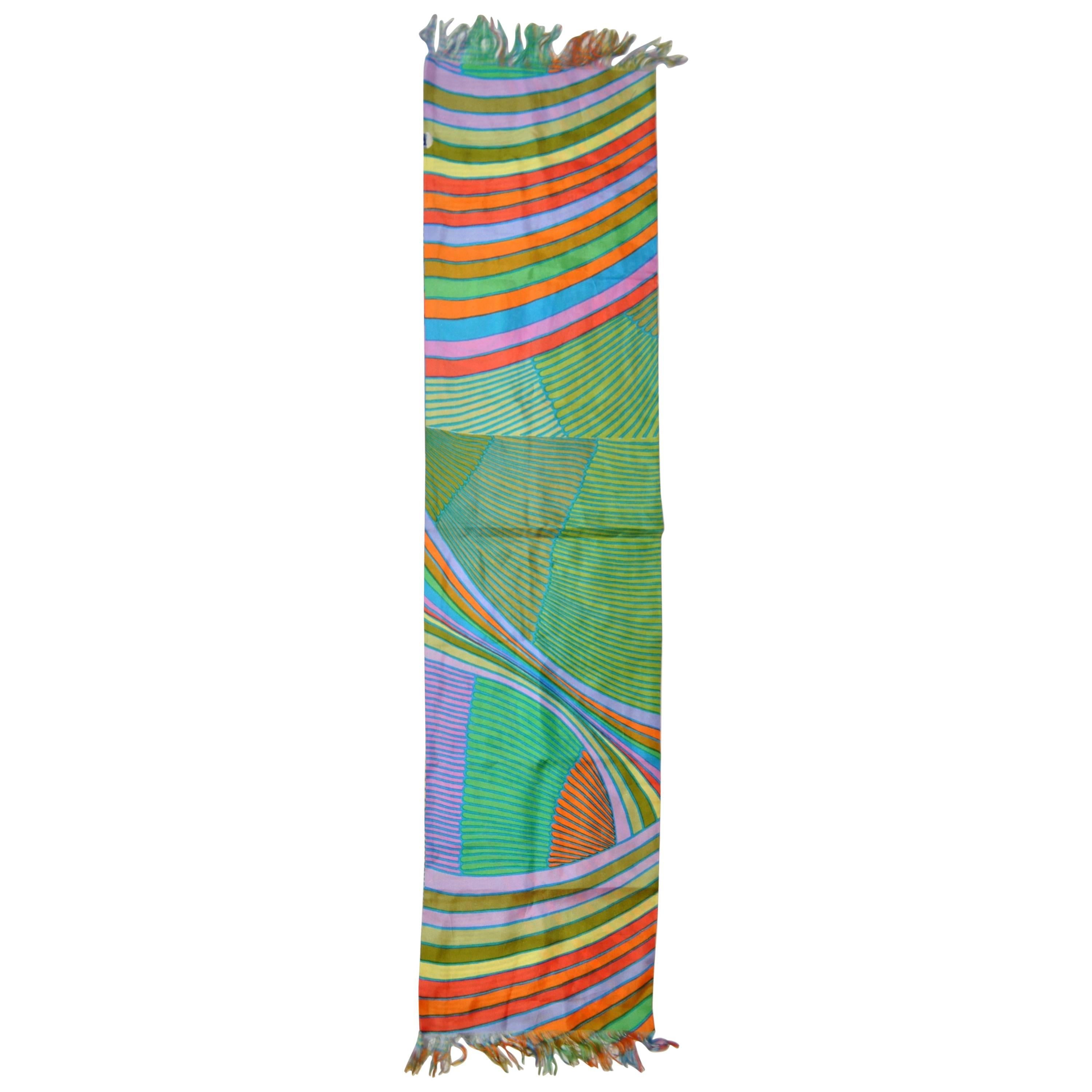 Double-Layer "Colors Of The Rainbow" with Fringe Scarf For Sale