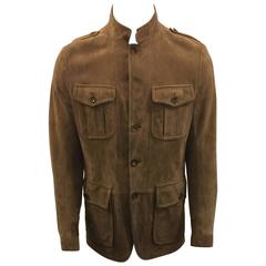 Men’s Tom Ford Rich Beige Suede Safari Jacket