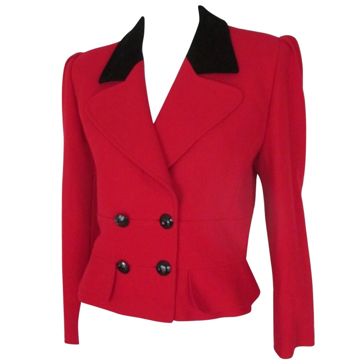 Valentino Red Short Jacket at 1stDibs | short red jacket, short red ...