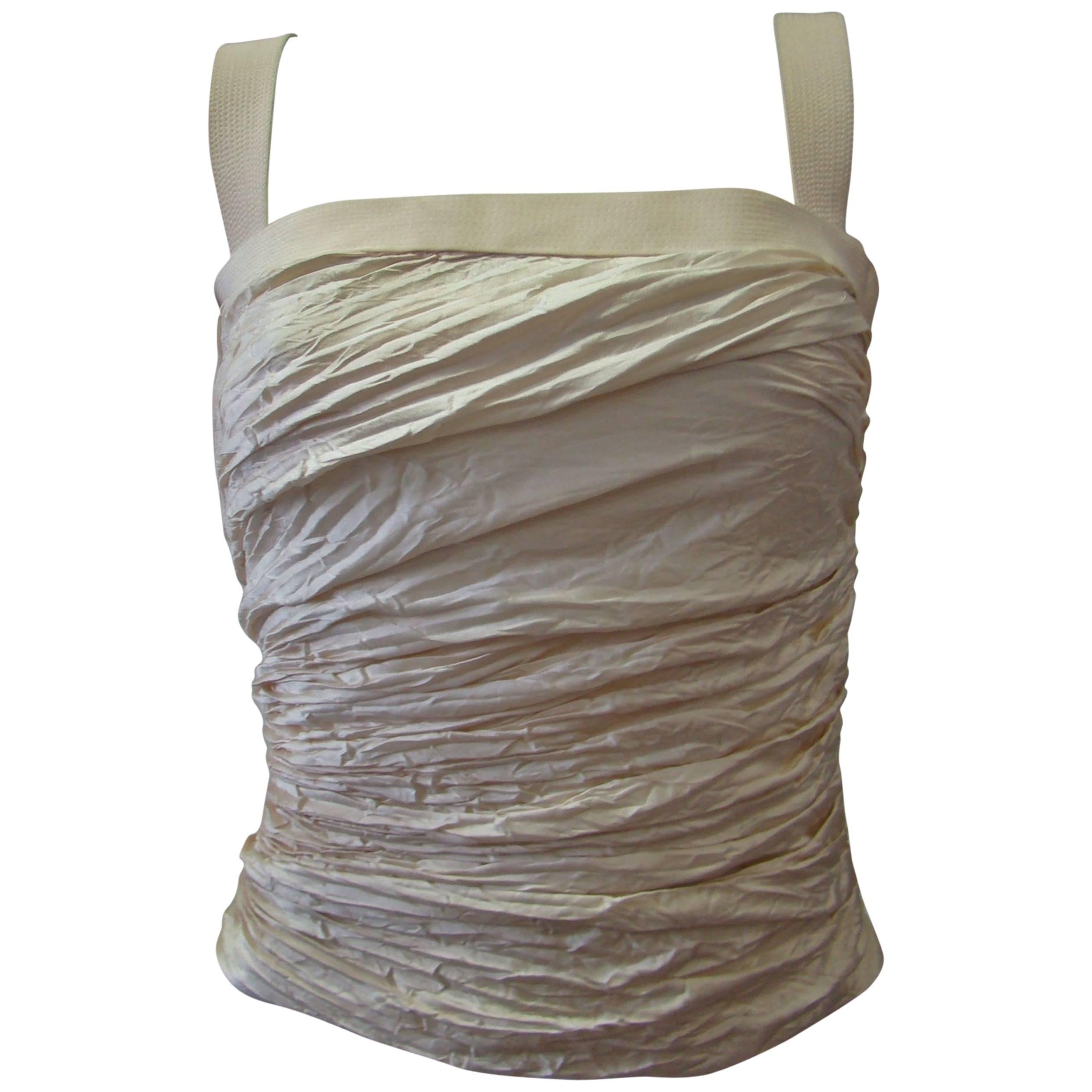 Rare Gianni Versace Couture Silk Ruched Bustier Spring 1994 For Sale
