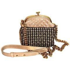 Chanel Wool "Tabatière" Kisslock Clutch - Beige - Pristine Condition 6