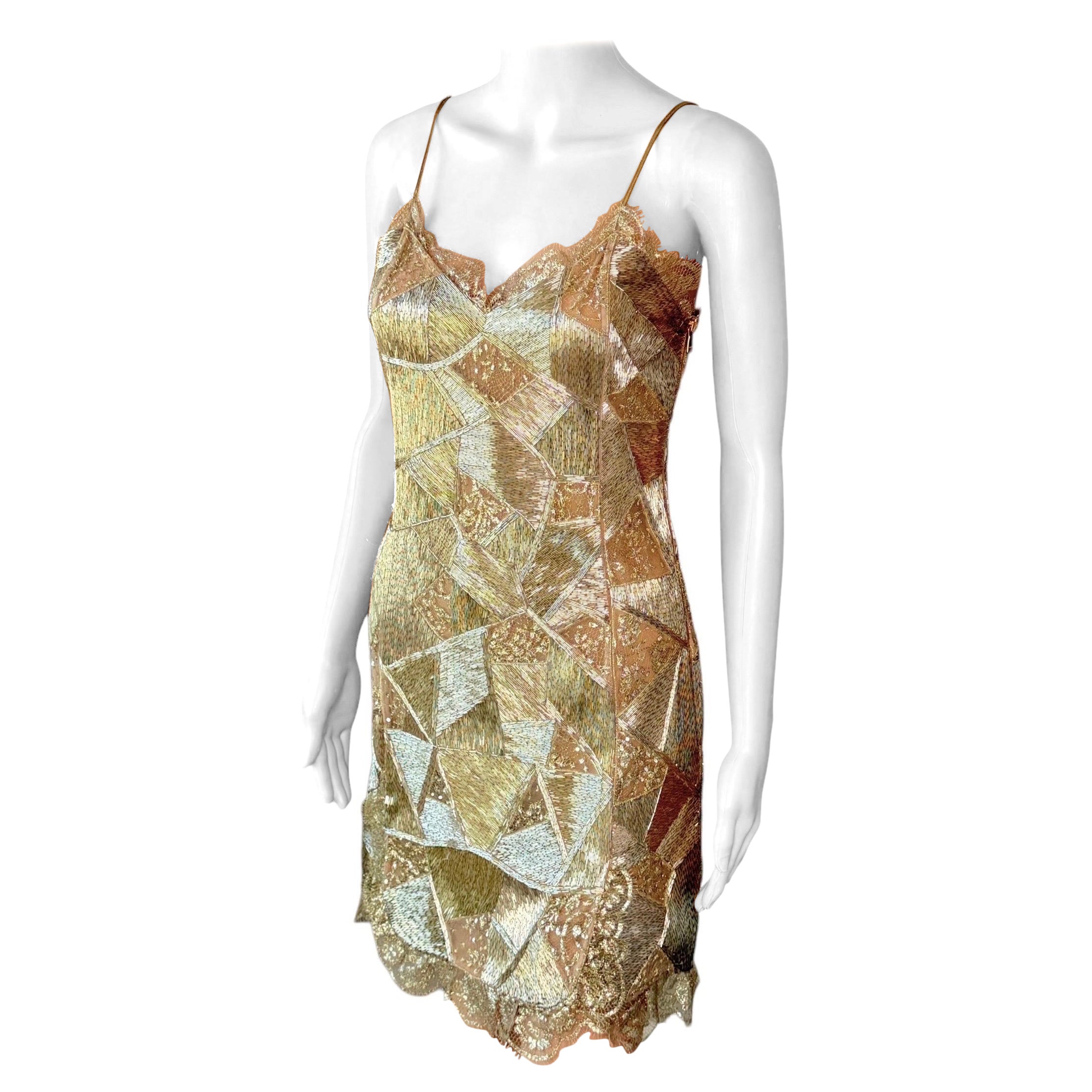 Emilio Pucci S/S 2012 Runway Unworn Embellished Sheer Lace Cutout Mini Dress For Sale