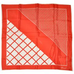 Retro Burmel Red & White "Multi- Checkered" Silk Scarf