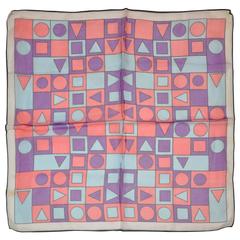 Vintage Bold Multi-Colors "Triangle & Circles" Scarf