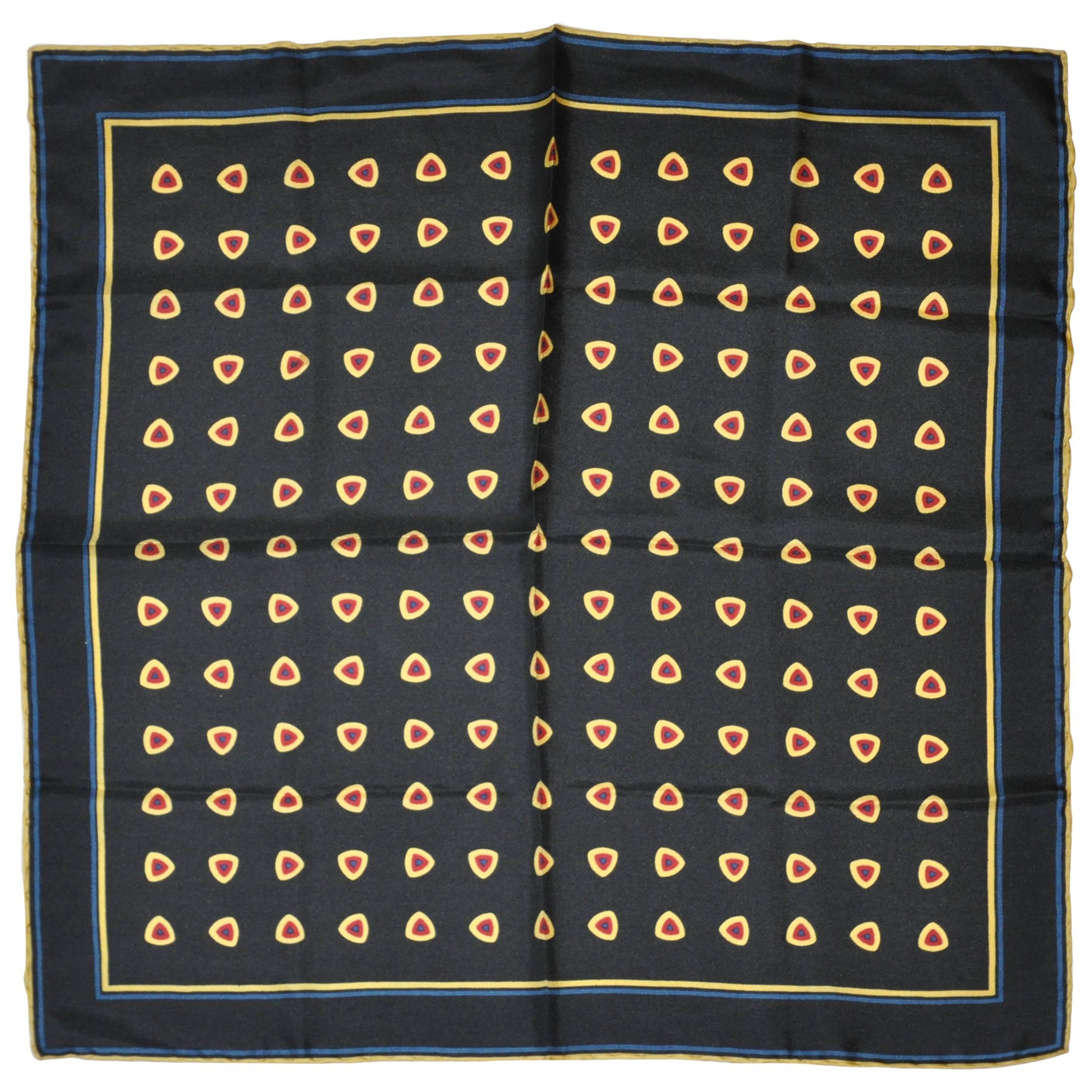 Handcraft Men's Multi-Color Silk Handkerchief For Sale