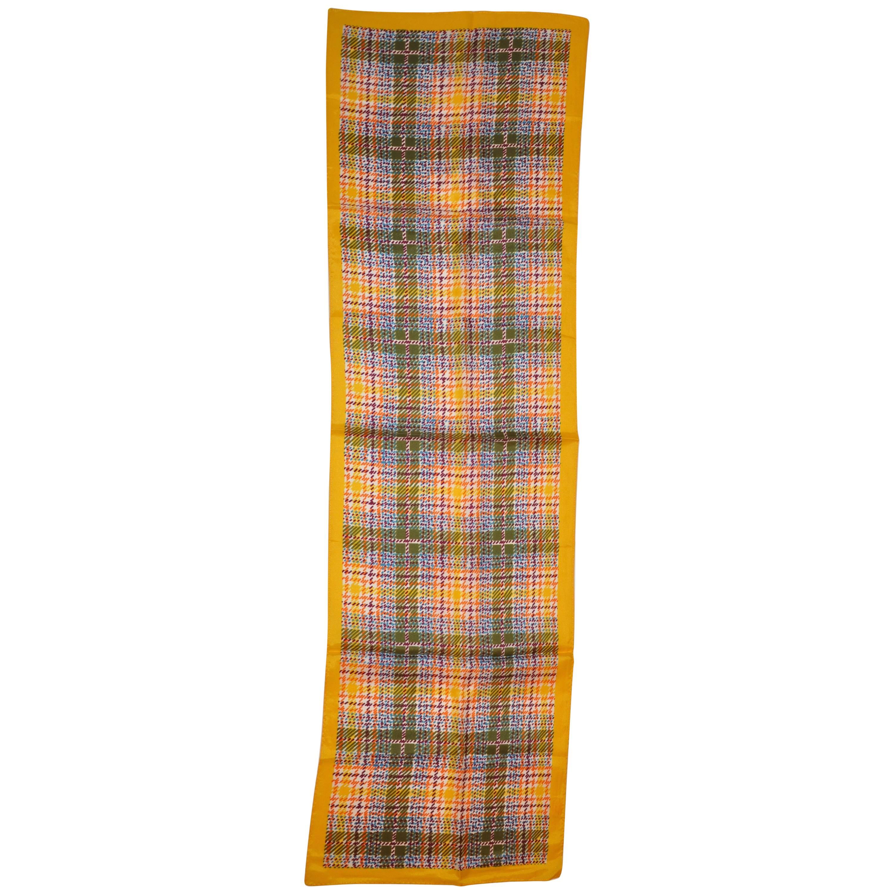 Bright Multi-Color Plaid Rectangle Scarf For Sale