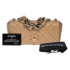Bolso Chanel Full flap de edición limitada en piel de cordero acolchada beige, GHW