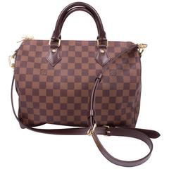 Louis Vuitton Speedy 30 Damier Ebene Canvas City Hand Bag - brown