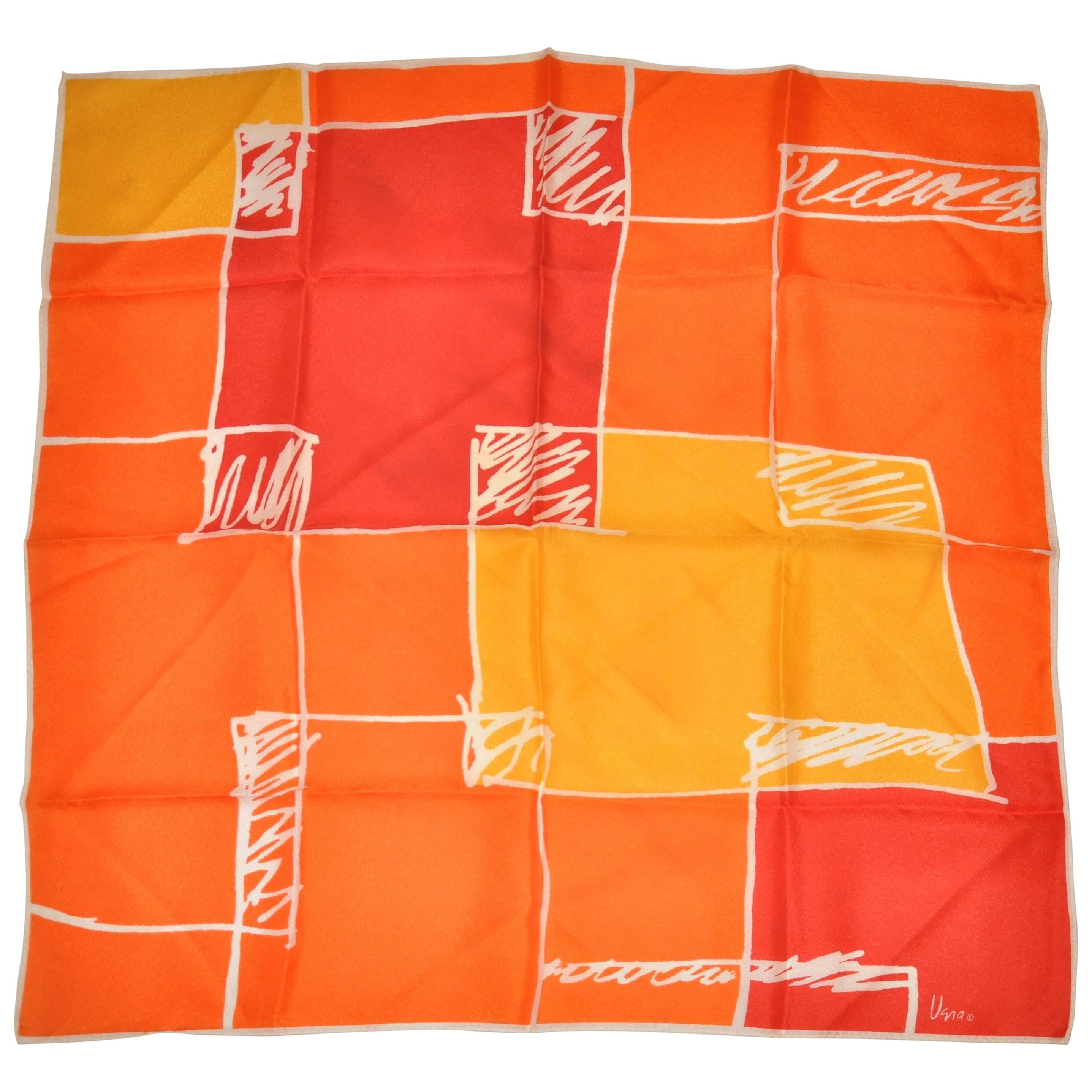 Vera Bold Tangerine, Orange & Red Scarf For Sale