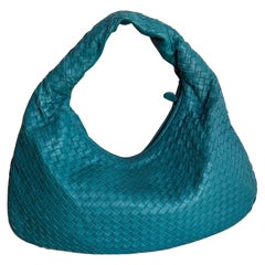 Bottega Veneta Hobo Bag Lambskin leather Teal Green 47cm