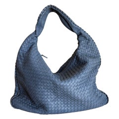 Bottega Veneta Veneta Hobo Maxi Misty Navy Intrecciato Leather 51cm
