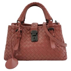 Bottega Veneta Roma Mini Bag Intrecciato Nappa Leather Pink 25cm