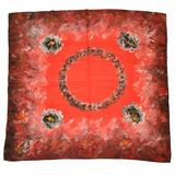 Psychedelic Multi Color Silk Crepe Di Chine Scarf