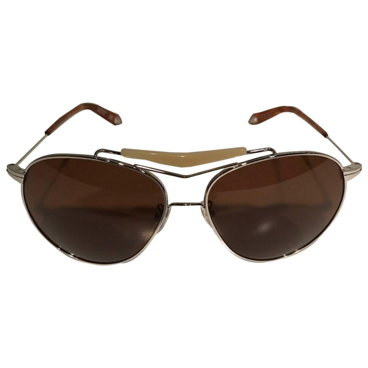 Givenchy Silver Aviator Sunglasses For Sale