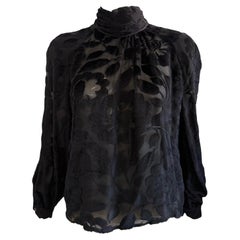 80s Valentino Velvet Burnout Blouse