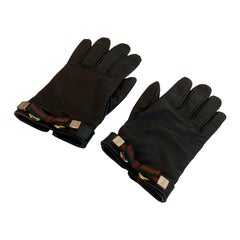 Guantes de piel de cordero negra Gucci