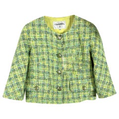 Chanel New Lime Green Lesage Tweed Jacket