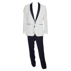 Dolce and Gabbana D&G Black and White Tuxedo Pant Suit 50 - 40 (L)
