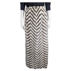 Vintage Unusual Intarsia Mink Chevron Pattern Skirt