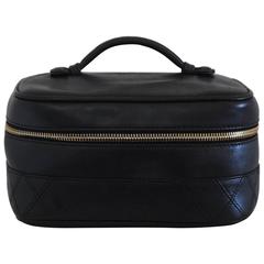 1994-1996 Chanel Black Leather Beauty Case 1