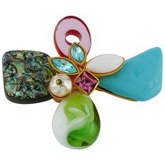 Christian Lacroix Vintage Abstract Jewelled Brooch 9