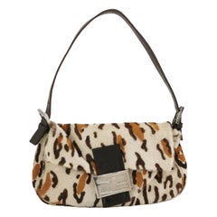 Fendi Baguette in pelo di pony con stampa leopardata Marrone