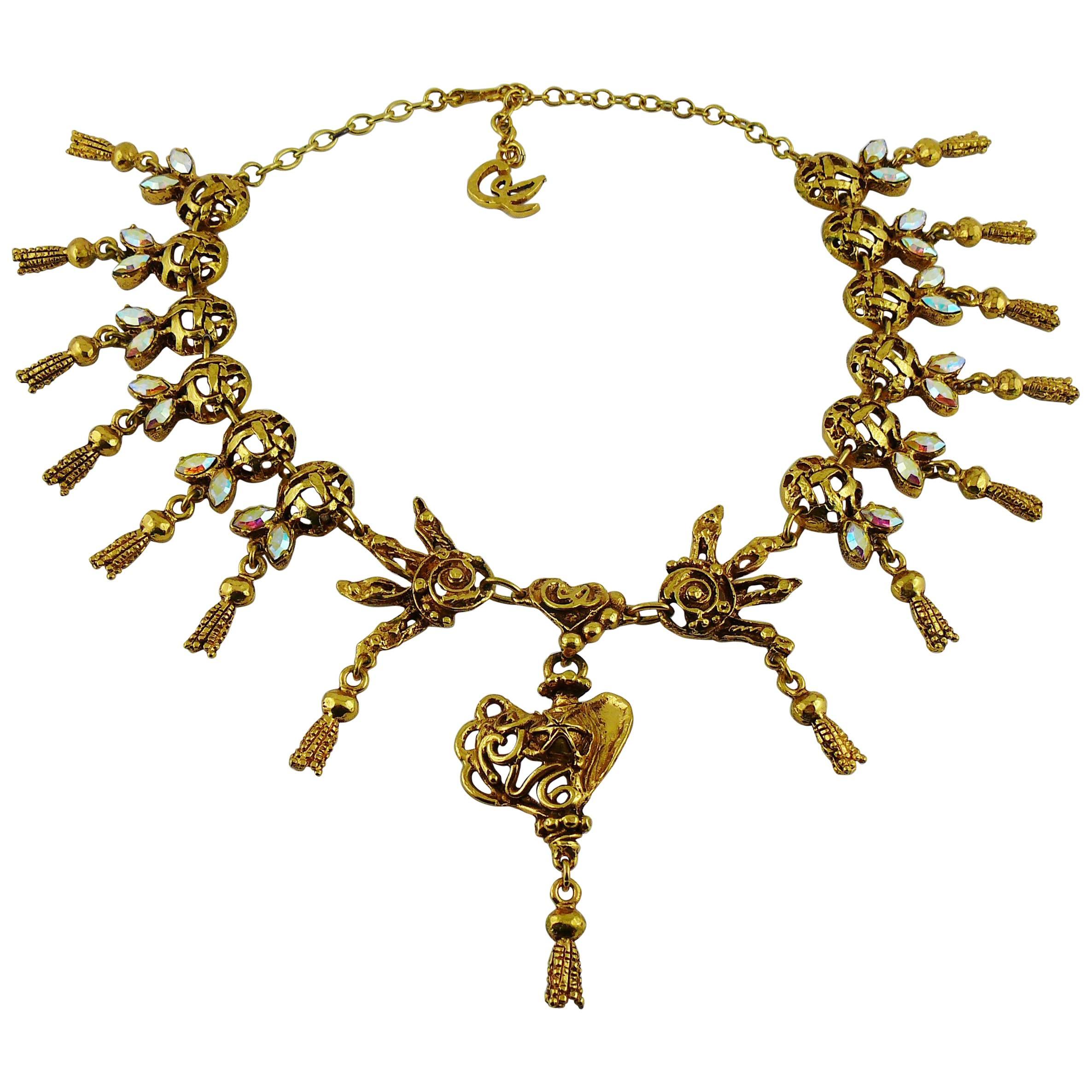 Christian Lacroix Vintage Jewelled Necklace For Sale at 1stDibs