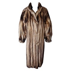 Raro cappotto di pelliccia di zibellino tedesco vintage non usato taglia 10