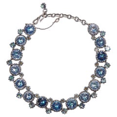 Collana di cristalli blu Christian Dior degli anni '50