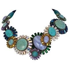 Philippe Ferrandis Chalcedony, Agate, Jasper & Turquoise Constellation Necklace 9