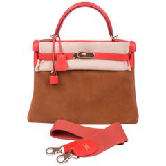 Hermes Kelly 32 Grizzly Bag Very Limited Edition - brown/orange 