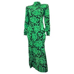 Christian Dior couture, floral print silk dress F/W 86/87