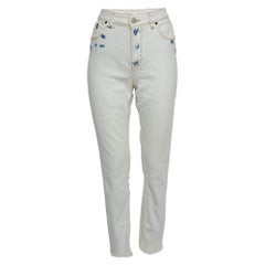 Maje Vaquero Blanco Detalle Raw Edges Jeans S Cintura 30''
