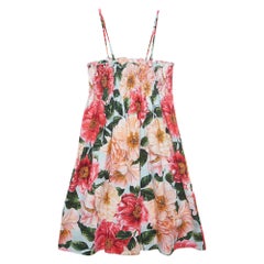 Dolce & Gabbana Blue/Multicolor Floral Printed Cotton Poplin Dress (11-12 Yrs)