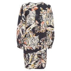 Stella McCartney Mini Abito in Crepe con Stampa Blu Navy L.L.A.