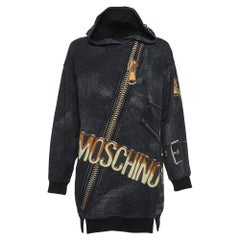 Moschino Teen Vestido con Capucha de Algodón Estampado Gris (12 Años)