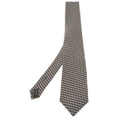Tom Ford Corbata tradicional de seda negra estampada