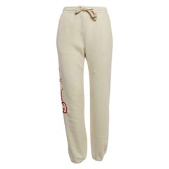 Gucci Off-White Logo-Druck Baumwoll-Jogginghose S