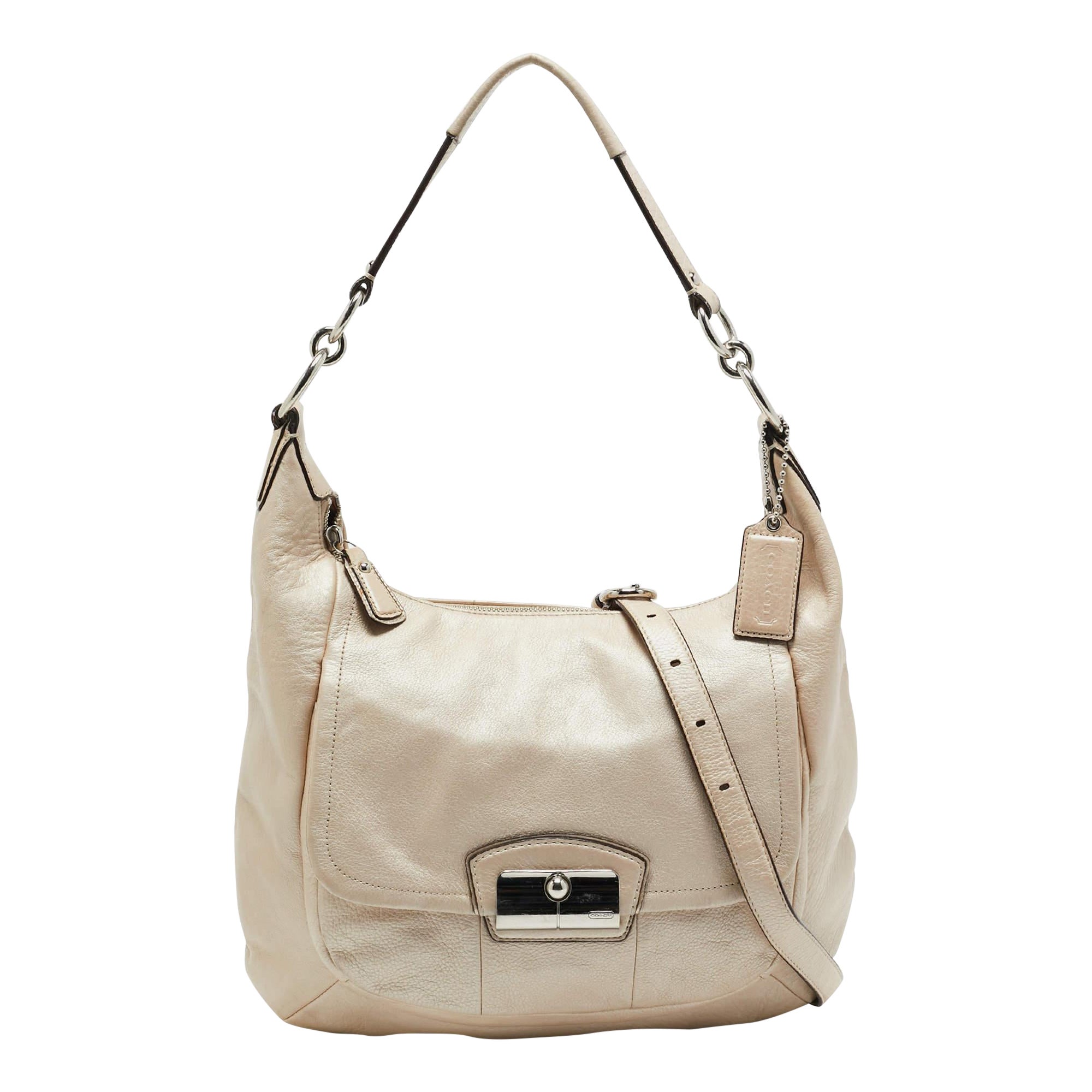 Coach Ivory Leather Kristin Hobo For Sale
